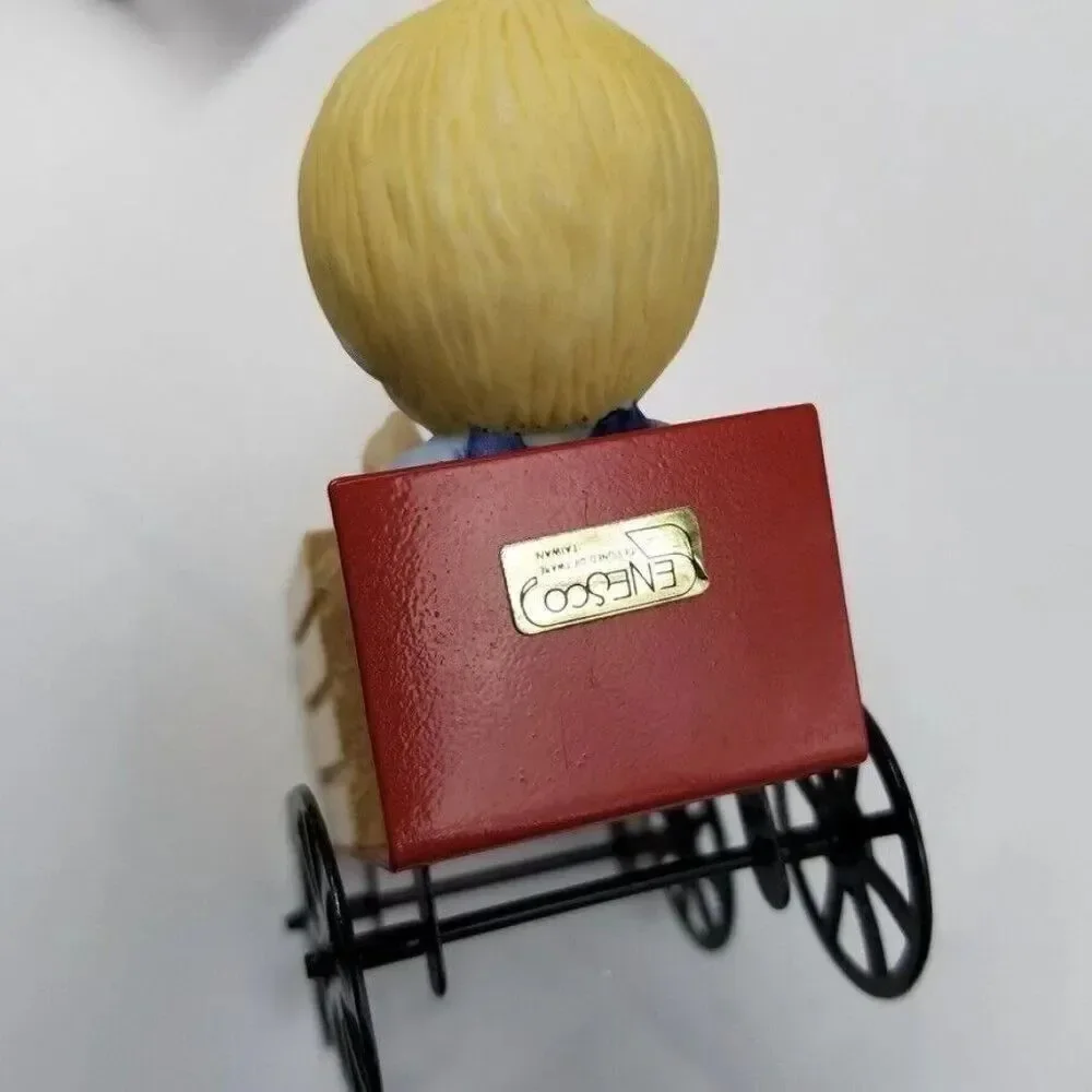 Vintage Enesco Scooter Go-Cart Metal Wood Brochure Country Cousins Figurine